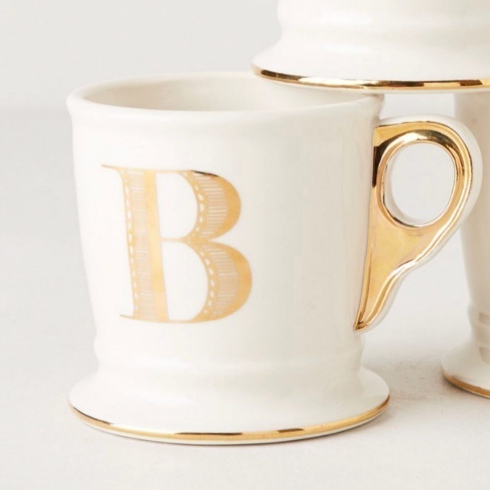 Anthropologie Gold Monogram Coffee Mug - Letter B